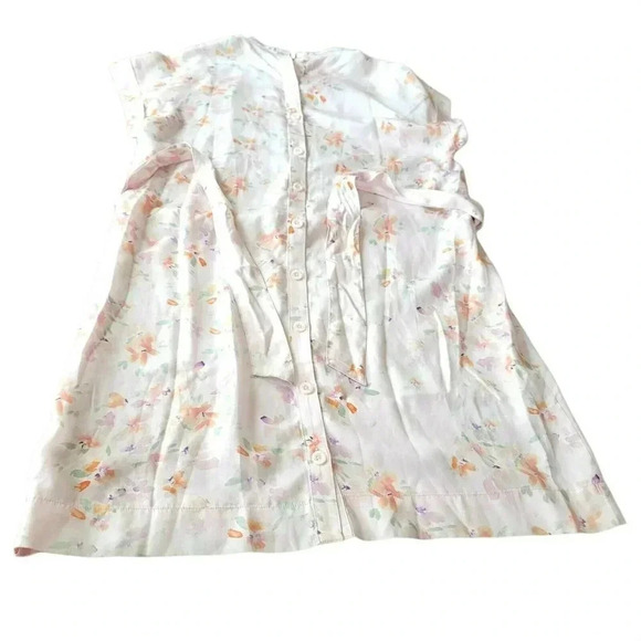 Cloth & stone Size L Button Up front Tiered Floral mini Dress Sleeveless NWOT - Picture 6 of 10